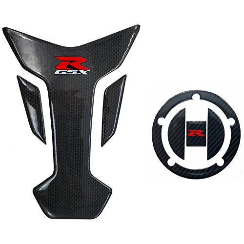 Real Carbon Fiber 3D Sticker Vinyl Decal Emblem Protection Gas Tank Pad & Cap Cover For SUZUKI Gixxer GSXR 600 750 2006-2016 / GSXR1000 2007-2008 GSXR1300 Hayabusa 2008-2016