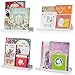 Wallniture Denver White Floating Shelves for Wall, Floating Book Shelves for Kids Room Nursery Decor, Living Room Wall Bookshelf, Picture Ledge Set of 4