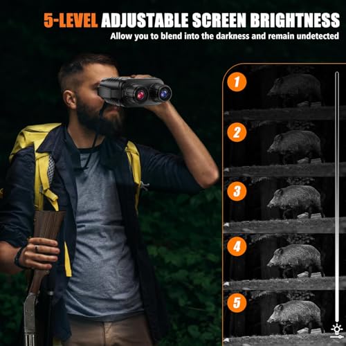LBOYLOVE® Night Vision Goggles, 1080P HD Infrared Night Vision Binoculars for Day and Night with 2MP Photo, 10X Digital Zoom, 2.8'' HD Screen & 64GB TF Card, Suitable for Hunting, Camping & Security