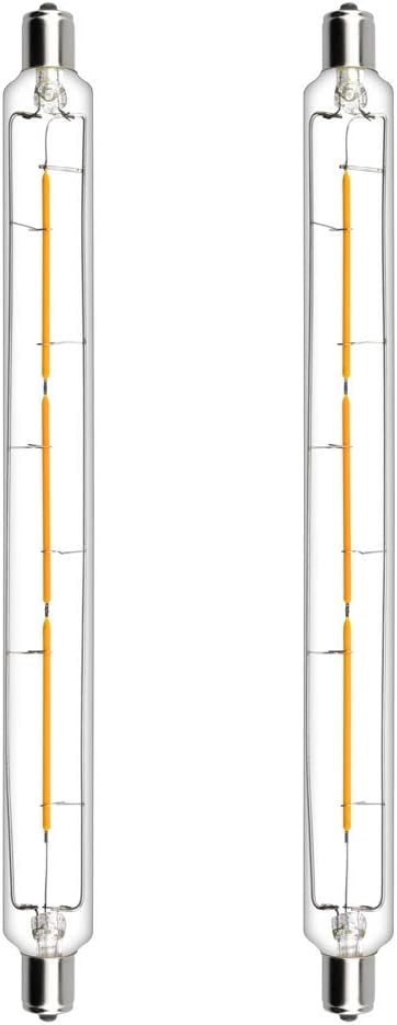 Bonlux 4W S15s LED Bulbs 284mm S15s LED Strip Light 60W S15 Bulb Replacement Warm White 2800K T25 Tubular Filament Light (2-Pack)