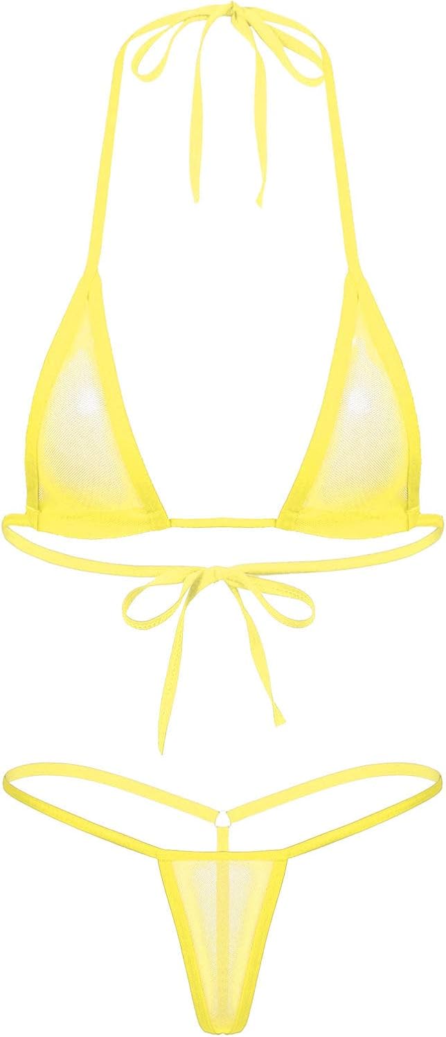 Doomiva Dames Micro Bikini Transparant Badpak Tweedelige Badmode Bikini