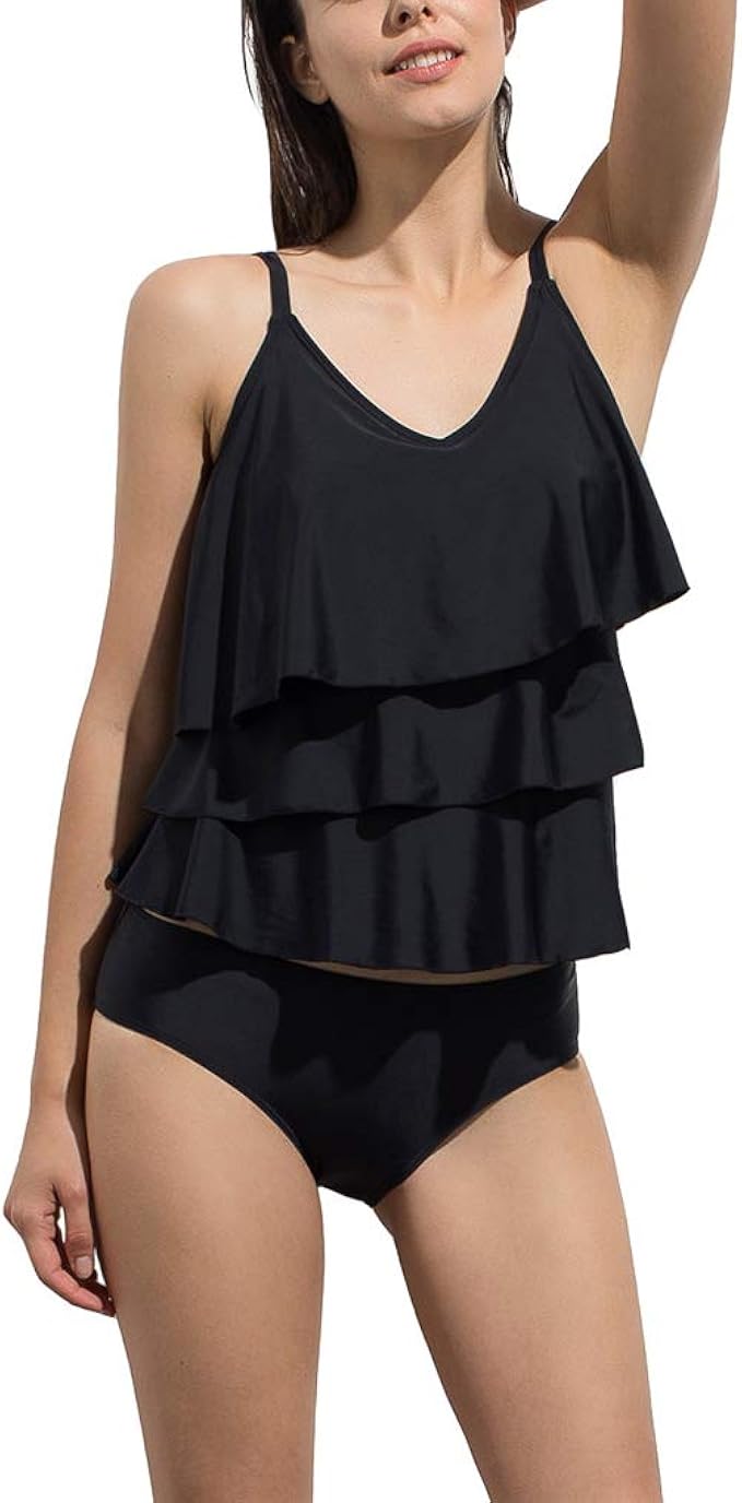 womens ruffle tankini