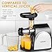 Aicok Juicer Slow Masticating Juice Extractor with Quiet Motor, Cold Press Machine Higher Juicer Yield and Drier Pulp with Reverse Function for Vegetable and Fruit