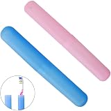 nuoshen Portable Toothbrush Case 2 Pcs - Travel Storage Holder - Pink & Blue view 5