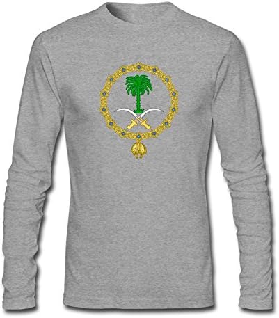 Lindmy Men's Coat Of Arms Of Saudi Arabia Long Short Sleeve T Shirt