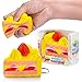 Stress Relief Squeeze Toy for Kids and Adults by YoYa Toys - Slow Rising Strawberry Cake Slice Squishy Scented with Key Chain - Comfortable Hand Rest and Rehabilitation Training Accessory - Gift Box