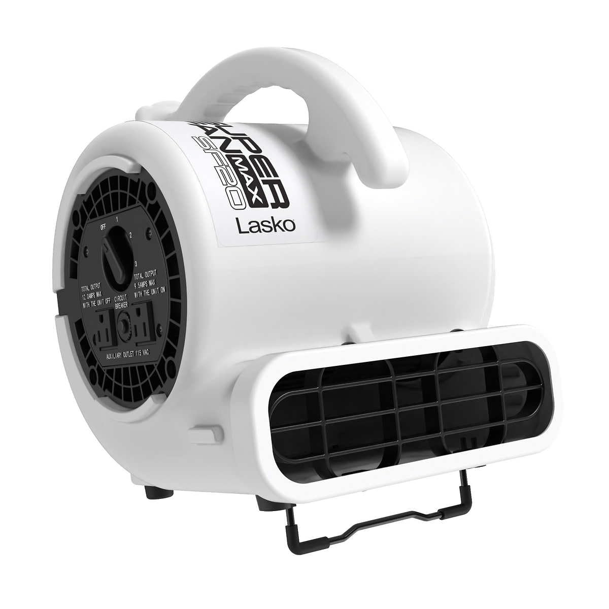 Lasko Super Fan Max 1/5 HP Air Mover High Velocity Super Fan SF-20-GC2, Large, white