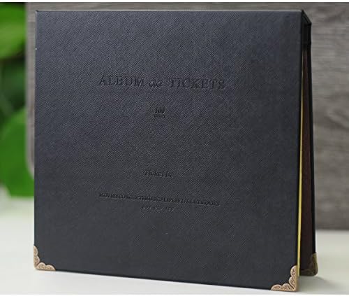 BCopter 100 Pockets Ticket Stub Diary Photo Album Binder Metal Corner for Commemorative Sports Movie Concert Postcard Memo Banknote Bill Collect Organizer Holder Booklet (Black)