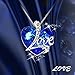 Pealrich “ Heart of the Ocean” Love Heart Pendant Necklace Made with SWAROVSKI Crystal Elements, Gift for Women/Girlfriend (Blue)