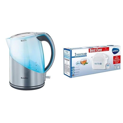 Breville VKJ972 BRITA Filter Maxtra Jug Kettle, 1 Litre, 3000 W, Silver
