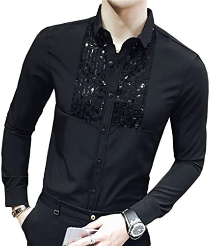 OUYE Men's Slim Fit Long Sleeve Casual Shirt