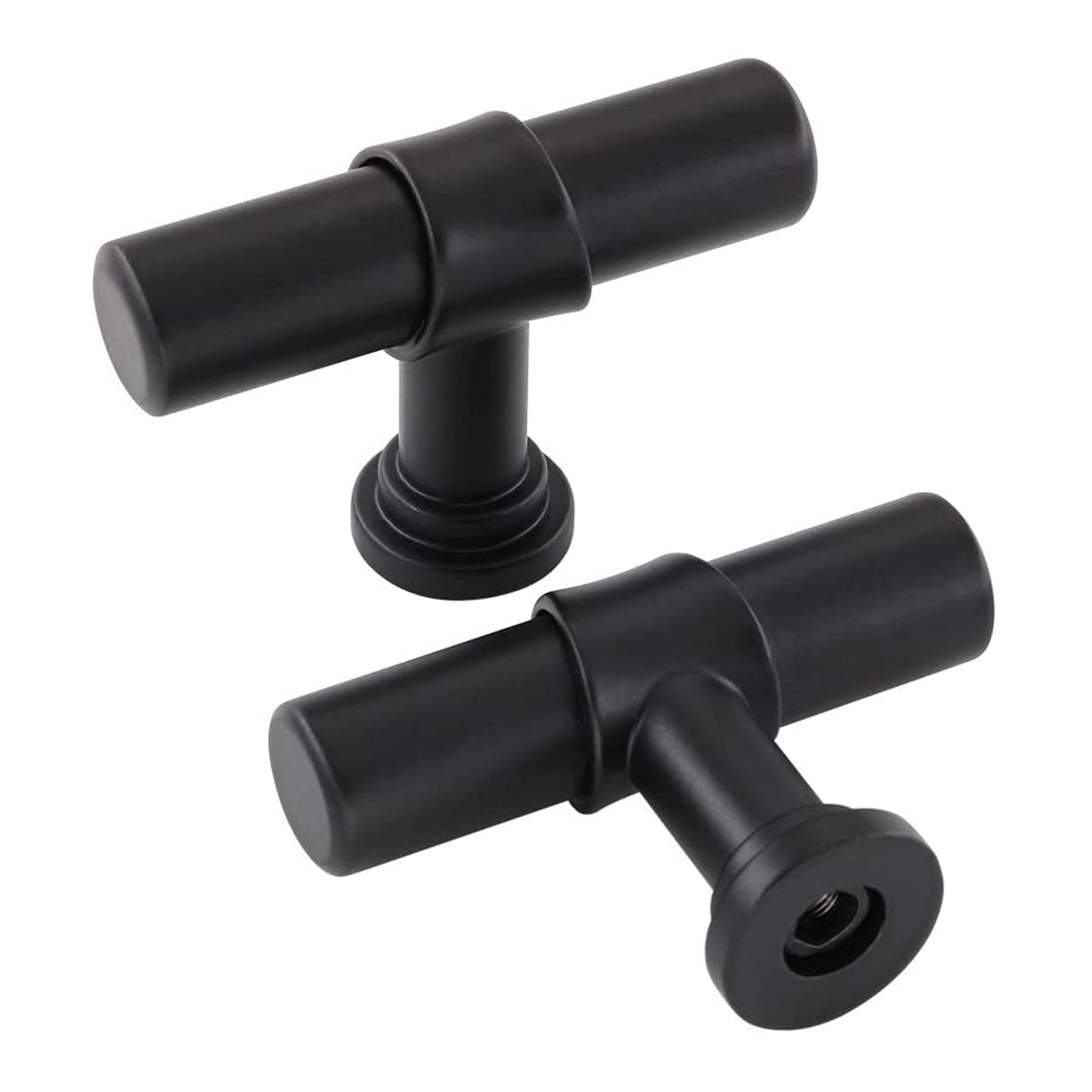 LONTAN 10 Black Cupboard Knobs T-Shaped Black Kitchen Knobs Dresser Drawer Pulls Vintage Wardrobe Bedroom Cabinet Door