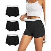 TIICHOO Period Underwear for Women Heavy Flow Leakproof Period Shorts for Day and Night Absorbency 3 Pack