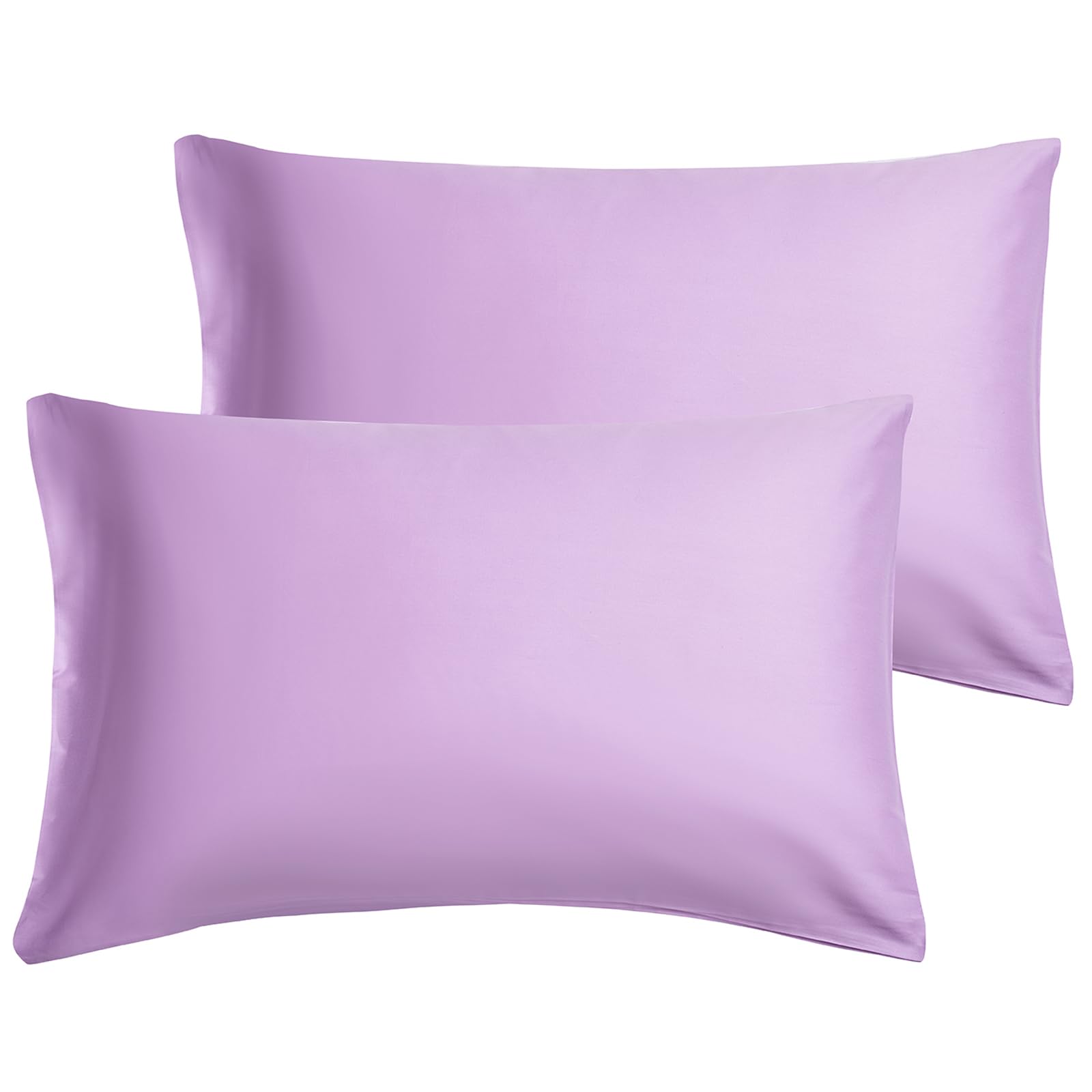 DuShow Purple Cotton Pillowcases 2 Pack,Soft Egyptian Cotton Pillow Cases With Envelope Closure,Breathable Pillow Cover Purple-51 X 76 cm