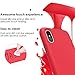 JASBON Case for iPhone X iPhone Xs Case, Liquid Silicone Case with Free Screen Protector Gel Rubber Shockproof Cover Full Protective Case for Apple iPhone Xs/X-Red