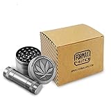 Formax420 Zinc Alloy Herb Grinder Leaf Designed on Top Part 50 mm 4 Piece with Free Pollen Presser and Pollen Catcher