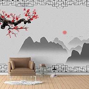 Wall Murals for Bedroom Beautiful Chinese Traditional Cultural Removable Wallpaper Peel and Stick Wall Stickers - 66x96 inches