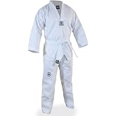 ELITE - Classic White Collar Taekwondo Uniform (TKD Dobok) - Hi Performance Ribbed Fabric for Optimal Comfort