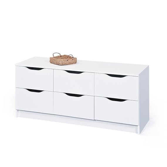 Pharao24 Schubladen Lowboard in Weiß 120 cm