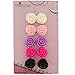 Big Size 19mm Color Rose Flower Design Fashion Clip-on Earrings, Pack of 5 Pairs
