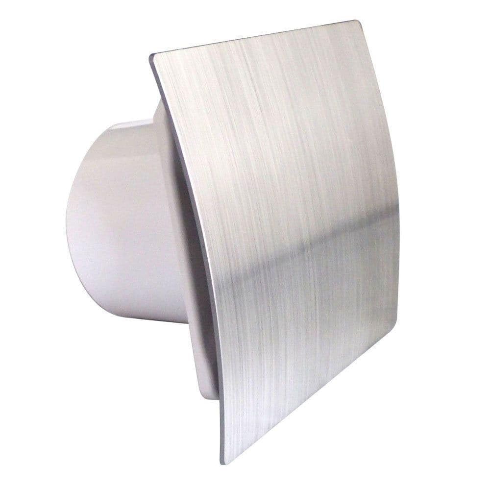 AirTech-UK Bathroom Extractor Fan 100 mm / 4" Brushed Chrome Finish Front Panel - Humidity Sensor