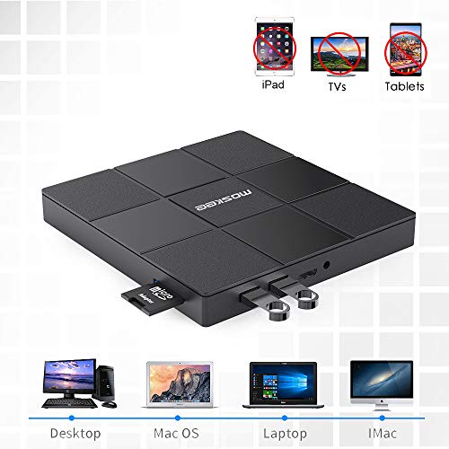 Moskee Type C External CD DVD Drive,with USB Port SD Card Slot USB 3.0