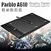 Parblo A610 10 x 6 Drawing Tablet with 8 Express Keys, 2 P50S Rechargeable Pen Graphics Tablet, Wool Felt Liner Bag, Replacement Nibs, Transparent Film and Two-Finger Glove