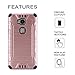 Huawei Sensa 4G LTE [Straight Talk] H710VL H715BL / Honor 5X Armor Case Heavy Duty Brushed Metal Metallic Finish Slim Fit Shock Impact Dual Layer Protection Hybrid TPU Hard Case (Rose Gold)