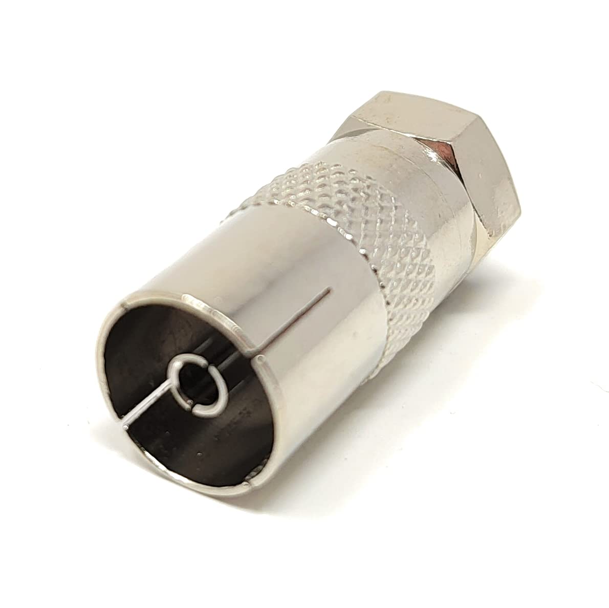 Maincore F Type Connector to RF TV Socket Coax Aerial Cable Adapter (F Type Male to TV Female)