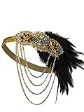 Vijiv Gold Inspired 1920s Flapper Headband Accessories Gatsby Style 20s Headpiece