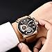 Watches for Men,LIGE Mens Chronograph Waterproof Sports Analog Quartz Watch Gents Brown Leather Strap Date Display Fashion Casual Big Face Wrist Watch Clock Rose Gold Black