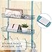 NEX Upgrade Over The Door Hook Shelf Organizer 5 Hooks with 2 Baskets Storage Rack for Coats & Towels, Chrome(Aqua Blue)