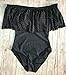 EVESUN Women's Ruffle Falbala One Piece Swimsuit Off Shoulder Sexy Monokini Swimsuit(XL,BK)