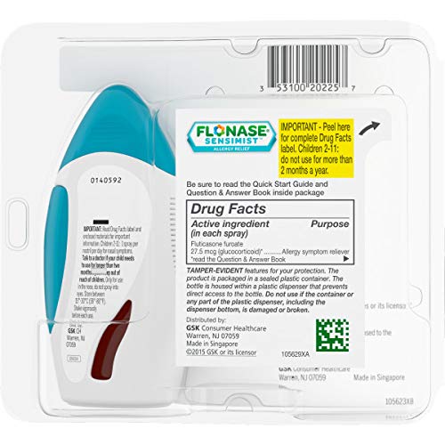 Flonase Sensimist Nasal Spray for Allergy Relief, 24Hour NonDrowsy