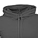 HEQU Men's Casual Funnel Neck Square Pattern Quilted Hoodie Pullover Sweatshirt Grey M