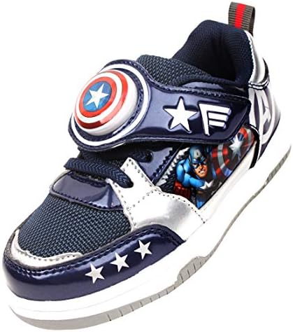 Joah Store Boy's Avengers Light Up Sneakers Iron Man Captain America Cushion Shoes (Parallel Import/Generic Product)