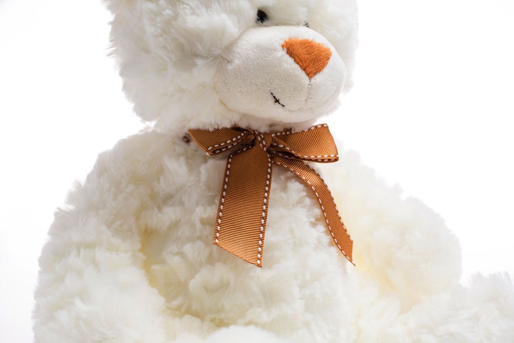WILDREAM Stuffed Teddy Bear, Plush Teddy Bear, White, 11 Inches