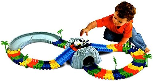 96 Pieces Flexible Variable Track with Car &amp; Cave&amp; Trees for Children Racing Game
