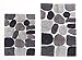 COTTON CRAFT - 2 Pack Bath Rug Set - Pebbles Stones with Spray Latex Back - Grey Multi - 100% Cotton - Absorbent - Super Soft and Plush - Hand Tufted Heavy Weight- Size 21x32 & 18 x24 Oblong
