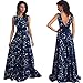 haoricu Women Dress, Sexy Women Floral Long Backless Formal Party Wedding Dress (XL, Blue)