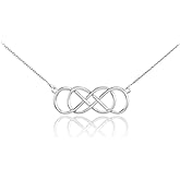 925 Sterling Silver Double Infinity Pendant Necklace