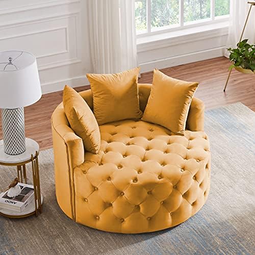 Dolonm Swivel Accent Barrel Chair Modern Sofa Lounge Club Round Chair