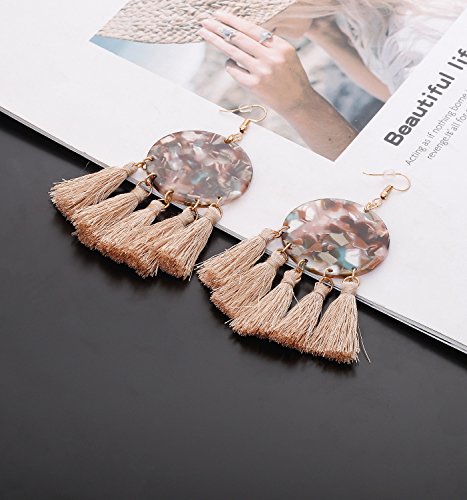 YAHPERN Acrylic Earrings for Women Girls Statement Geometric Earrings Resin Acetate Drop Dangle Earrings Mottled Hoop Earrings Fashion Jewelry(Brown)