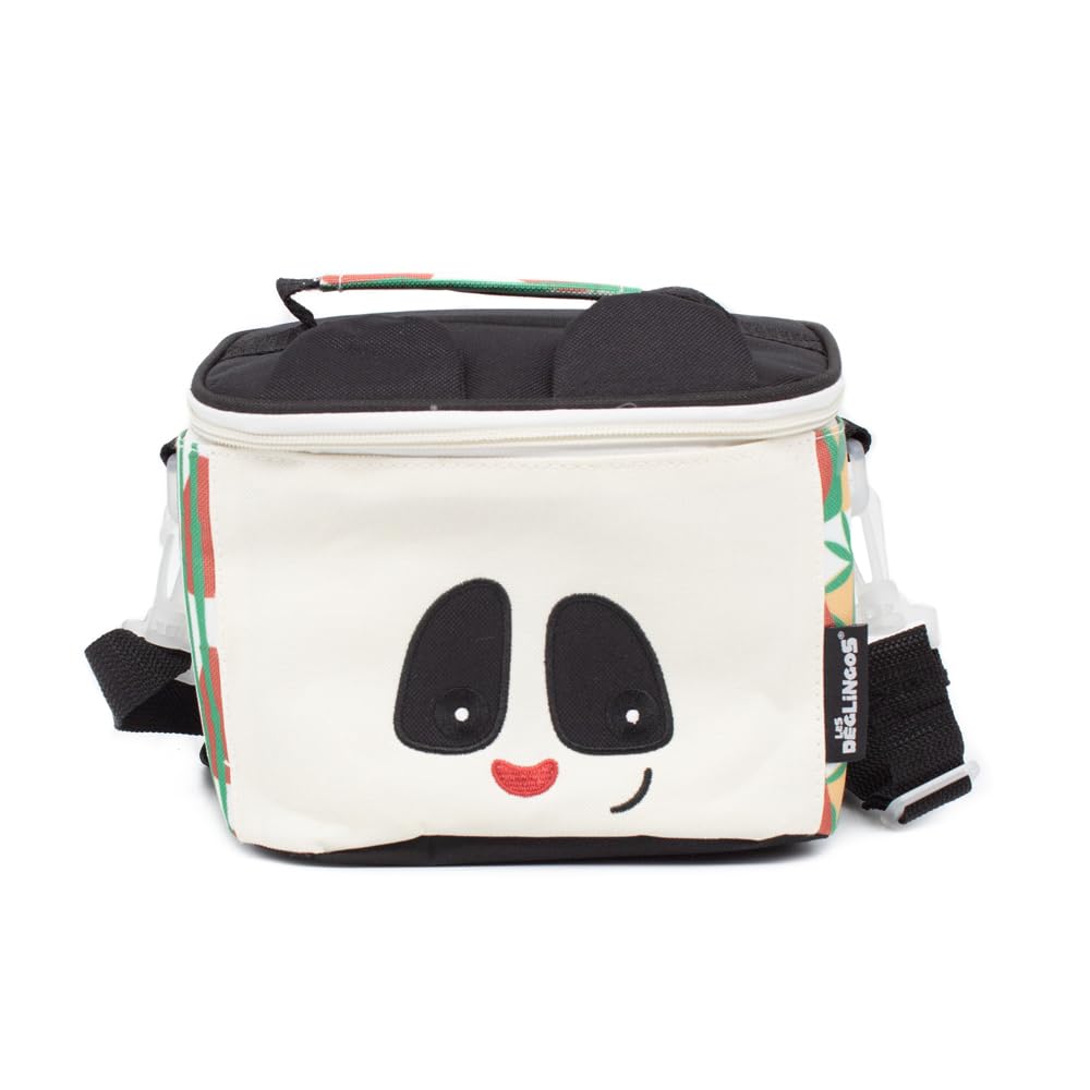 LES DÉGLINGOS Rototos le Panda Baby Cooler Bag for Kids Shoulder Strap Picnic Snacks Insulated PEVA Black