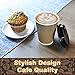 OzBSP 12 oz Paper Coffee Cups with Lids - 100 Pack BROWN. Insulated & Sturdy, Leak Proof, Ripple Wall No Sleeves Needed, Disposable Coffee Cups with Lids for Hot Drinks. To Go Cups