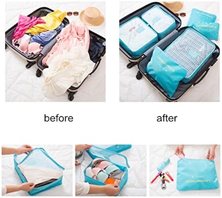 M-jump Clothes Storage Bags Packing Cube Travel Luggage Organizer Pouch,6 Set Travel Multi-functional Clothing Sorting Packages (Sky blue) 5 M-jump Clothes Storage Bags Packing Cube Travel Luggage Organizer Pouch,6 Set Travel Multi-functional Clothing Sorting Packages (Sky blue)