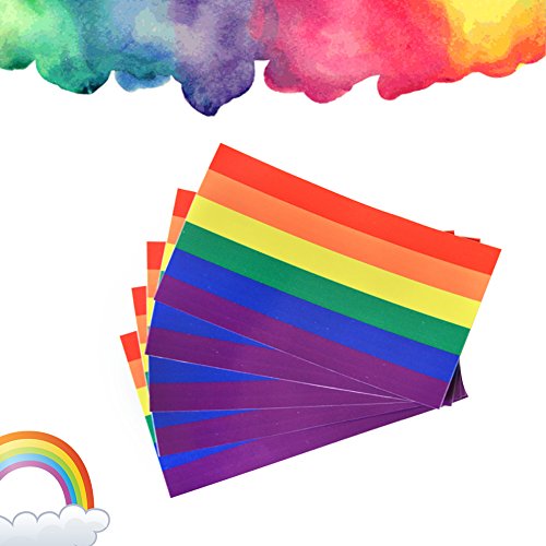 BleuMoo 2Pcs Rainbow Flag Car Bumper Sticker Window Sticker Decal 6.5x11.5 cm