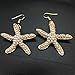 HUELE 2 IN 1 Summer Sea Shell Beach Necklaces Starfish Pearl Statement Chunky Necklace Pendant And Shell Earrings for Womens（Gold-plated）