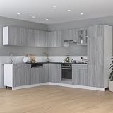 vidaXL Multi-Purpose Engineered Wood Kitchen Cabinet Grey Sonoma 75.5x75.5x81.5 view 3