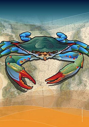 Coastal Blue Crab Garden Flag by Joe Barsin, 12x18